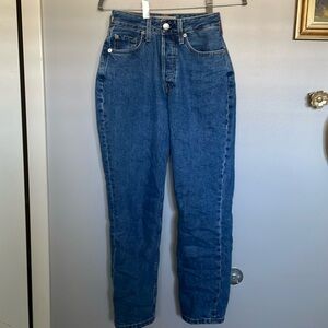 Everlane the curvy 90s cheeky straight Jean 25 ankle butterfly